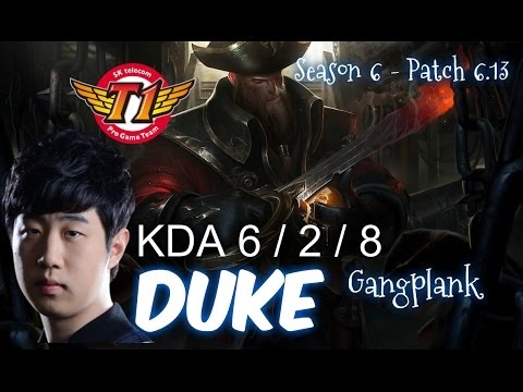 SKT T1 Duke GANGPLANK vs IRELIA Top - Patch 6.13 KR Ranked | League of Legends