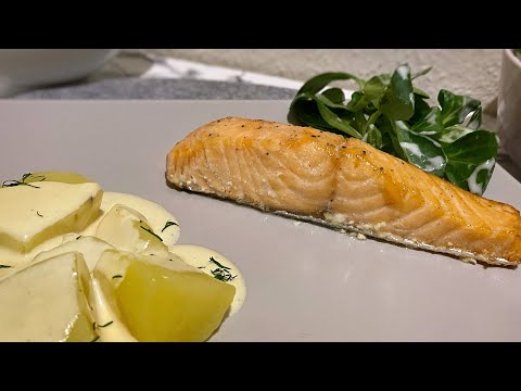 Lachsfilet mit leichter Honigkruste und Senfsoße | Dill- Senfsoße mit Lachs | lecker und einfach