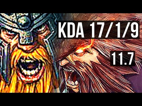 OLAF vs UDYR (JUNGLE) | 17/1/9, 68% winrate, Legendary | KR Grandmaster | v11.7