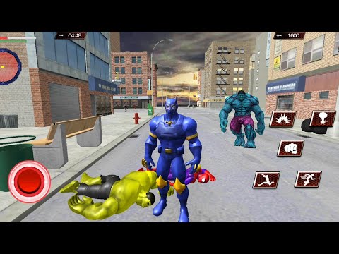 Panther Superhero Vs Yellow Hulk Vs Spider Vs Batman - Panther Hero Crime City Rescue Fighting