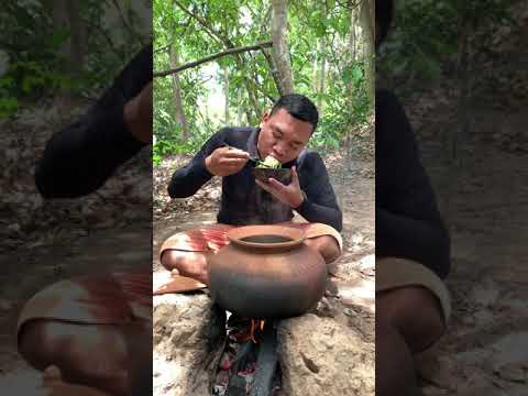 Eating Chinese Soup Mixed Vegetable with Beef -...