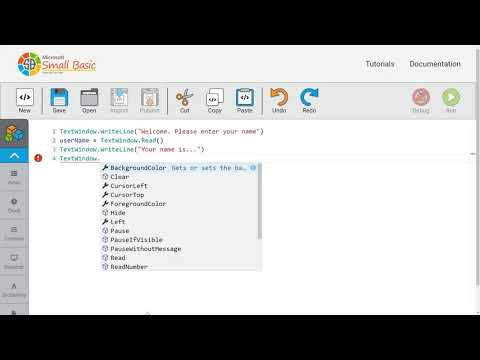 Small Basic Tutorial 1 Intro