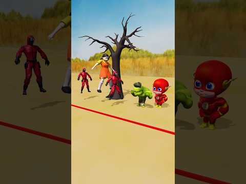 The Flash plays Squid Game#squidgame #superhero #hulk