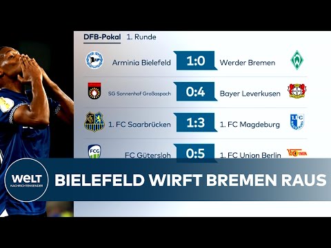 DFB-POKAL: Große Überraschung in der ersten Runde! Bielefeld wirft Bremen raus