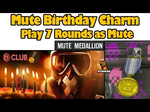 Mute's Birthday Medallion Charm - Rainbow Six Siege Blood Orchid