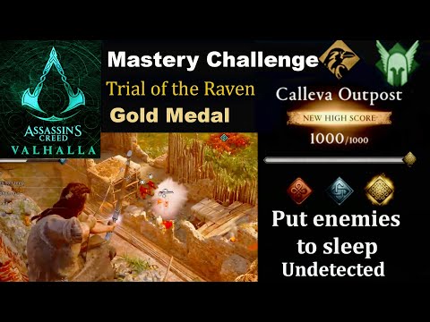 AC Valhalla:Gold Medal Calleva Outpost  Trial  of the Raven Mastery Challenge  PS4
