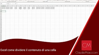 Excel come dividere il contenuto di una cella