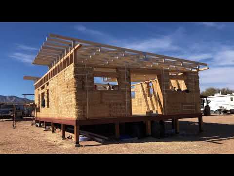 Strawbale Home - Adding Trusses