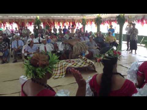 Tuvalu traditional way of presenting gifts to an important guest