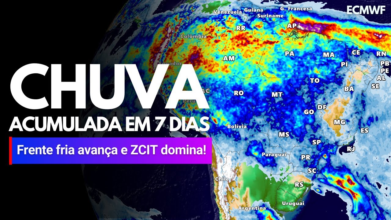 23/02/25 CHUVAS DA SEMANA BRASIL: ZCIT, FRENTE FRIA E MUITO CALOR