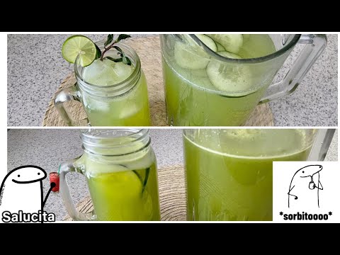 Agua con pepino, limón y menta 😋