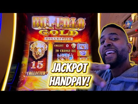 15 GOLD BUFFALO HEADS! Buffalo Gold Collection MASSIVE HANDPAY