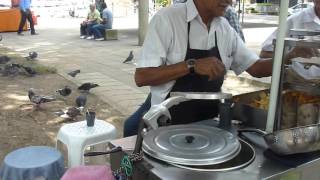 Street Vendor Makes French Fries, Medellin, Colombia