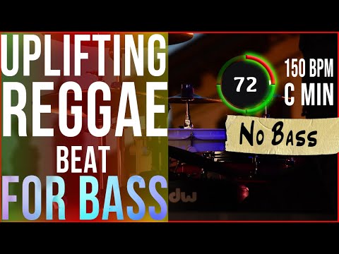 Uplifting Reggae Beat For Bass Backing Track Jam in Gm 150 BPM (No Bass)