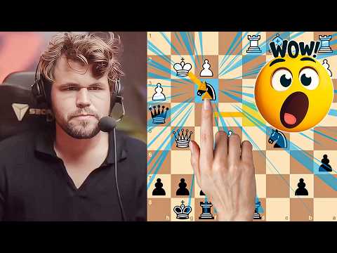 Magnus beendet das Spiel in 20 Zügen mit einem Ritteropfer!