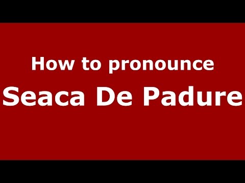 How to pronounce Seaca De Padure (Romanian/Romania)  - PronounceNames.com