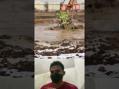 An Excavator Bucket Used as a Water Pump