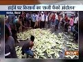 Bihar: Angry farmers throw vegetables on road in Patna