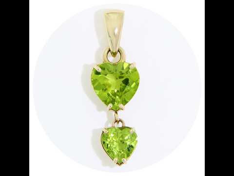 Pandantiv Casete Mobile Aur Galben 14k Peridot Natural 2.7 ct Inima
