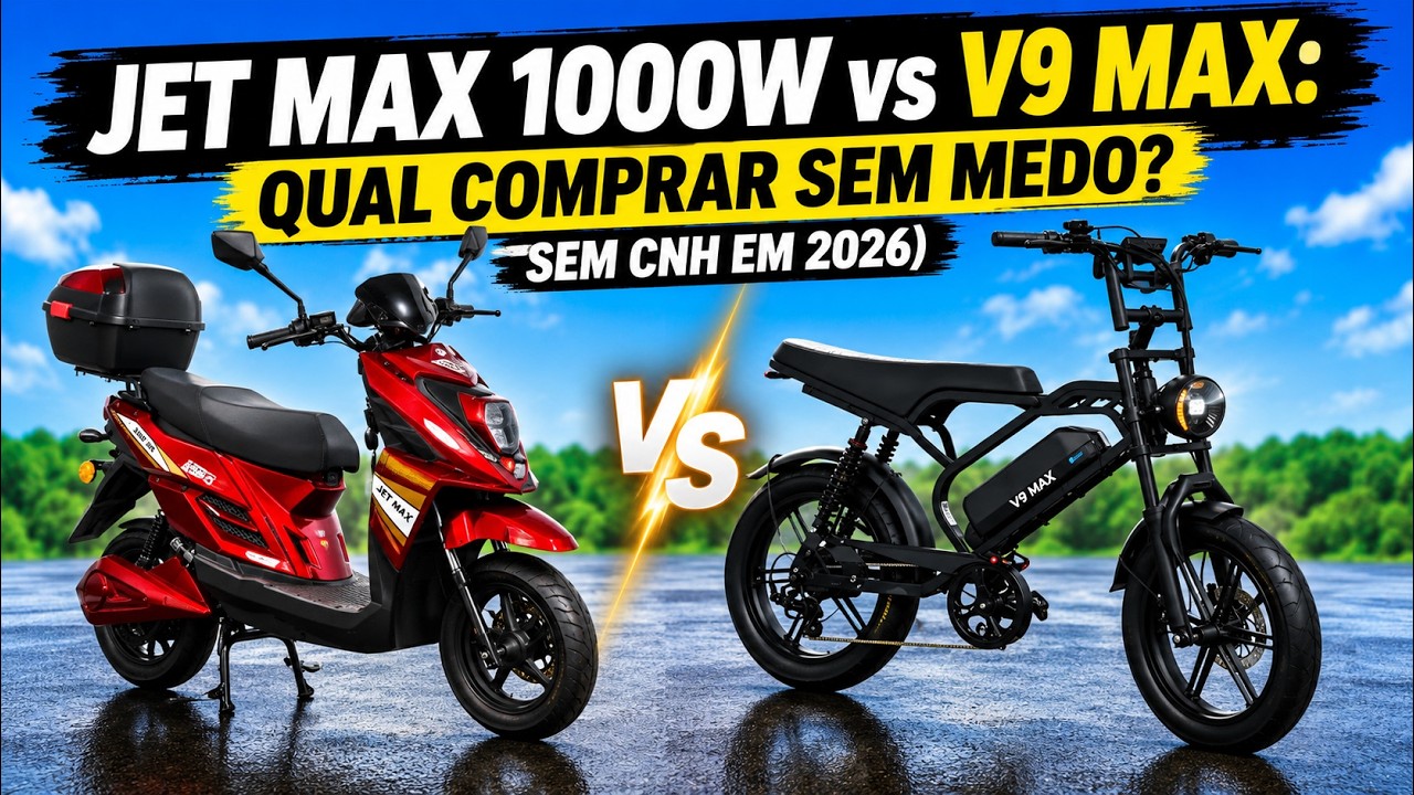 JET MAX 1000W vs V9 MAX: Qual comprar sem MEDO? Sem CNH em 2026)