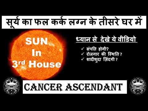 कर्क लग्न के लिए तीसरे भाव में सूर्य का प्रभाव | Sun in 3rd house for Cancer | Cancer ascendant