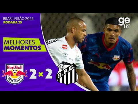Gols e lances de Red Bull Bragantino x Santos
