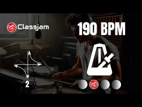 Drum track 4/4 - 190 BPM base de batería para practicar