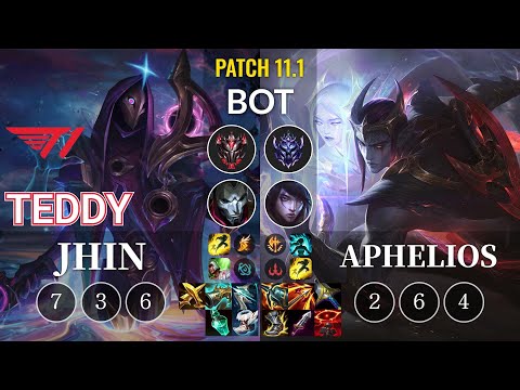 T1 Teddy Jhin vs Aphelios Bot - KR Patch 11.1