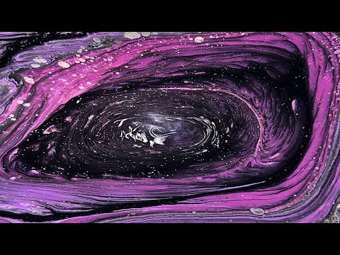 VIBRANT Black Hole~Purple Acrylic Straight Pour~7 Color Palette~Acrylic Pouring~Fluid Art~179
