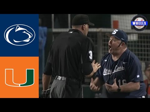 Penn State vs #22 Miami Highlights (Things Got HEATED!) | 2023 College Baseball Highlights