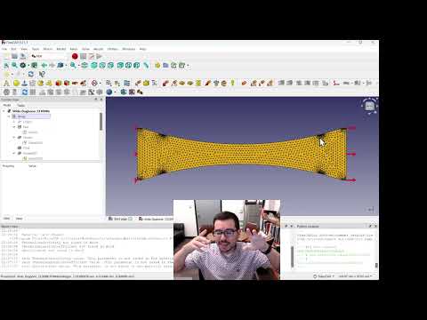 Simulating the Stress in a Simple Tensile Structure in FreeCAD using CalculiX