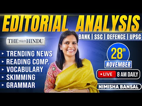 Editorial Analysis | 28th November, 2025 | Vocab, Grammar, Reading, Skimming | Nimisha Bansal