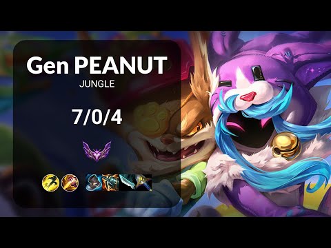 Gen Peanut Kindred vs Jarvan IV JUNGLE - KR MASTER Patch 13.19