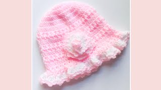 Gorro o sombrero de sol para niñas a crochet paso a paso FÁCIL, Crochet for Baby