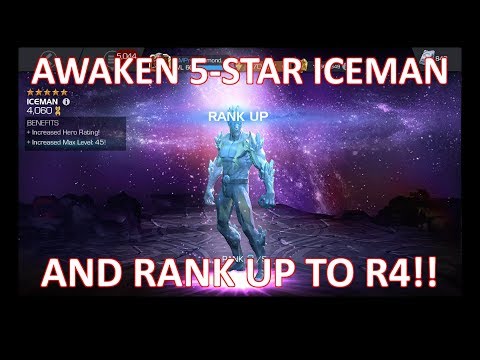 MARVEL Contest of Champions - Awaken + rank up 5 star Iceman to R4!!
