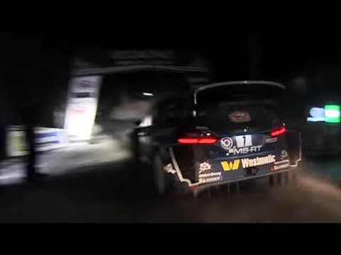 WRC Rallye Monte-Carlo 2019 M Sport Ford Fiesta WRC rally cars at night