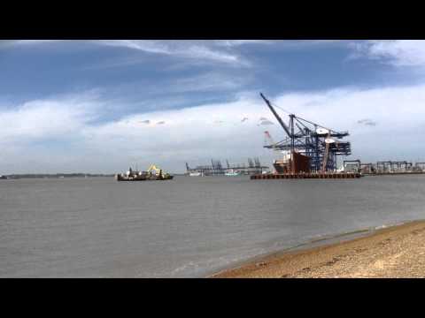 P-51D Mustang 'Janie' starting her display along Harwich Harbour
