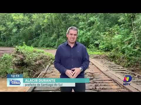 Defesa Civil registra prejuízos após fortes chuvas em Santiago do Sul