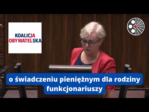 Joanna Kluzik Rostkowska - o świadczeniu pieniężnym dla rodziny funkcjonariuszy