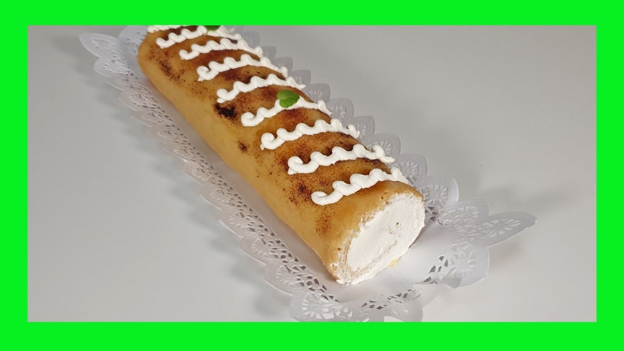 brazo de gitano de nata y yema quemada