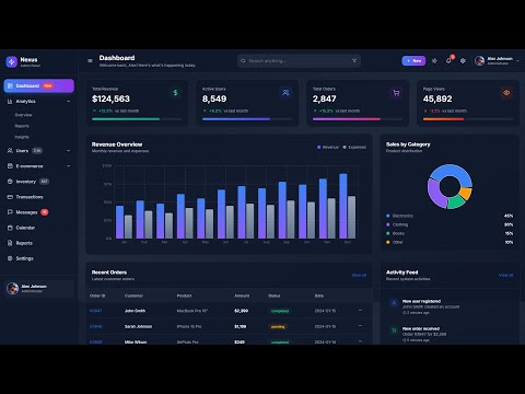 Building a Modern Admin Dashboard with React JS and Tailwind CSS