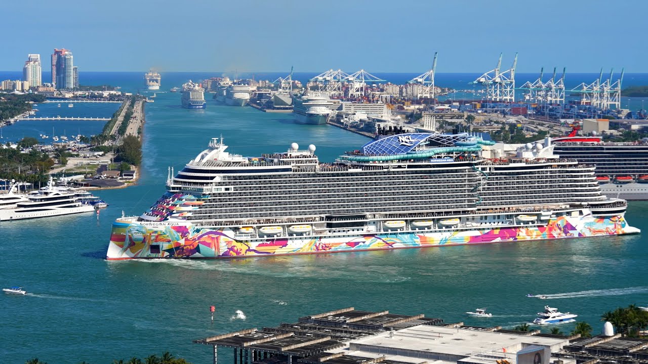 Live webcam view of PortMiami Cruise Terminals & Biscayne Bay
