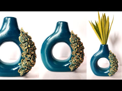 Handmade  flower vase, Look Like Ceramic flower vase /Best out of waste / diy recycling craft