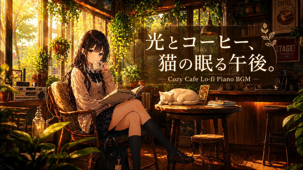 【フリーBGM】光とコーヒー、猫の眠る午後。