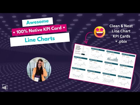 Power BI 11 powerfull Compact Line Chart KPI Cards –  No SVGs, 100% Native Solution!
