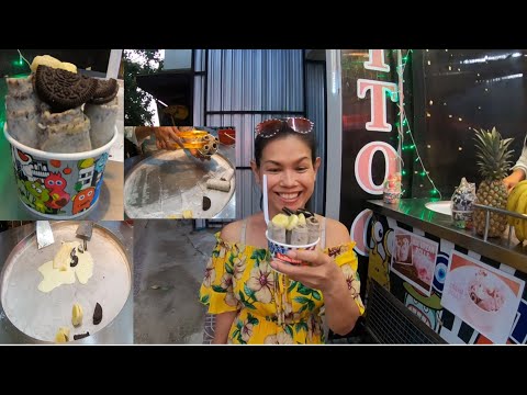 Fried ice cream at  Ao ton sai  Pier,Phi phi Island. Krabi.Thailand