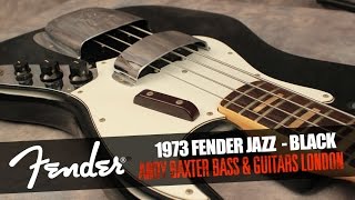 Video thumbnail for 1973 Fender Jazz Bass Black with Rosewood - Andy Baxter Bass & Guitars by Andy Baxter Bass & Guitars