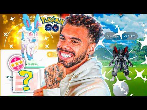 SHINIES ESQUECIDOS DO MEWTWO & SYLVEON SHINY LUCKY LEVEL 50 - POKÉMON GO | Cris |
