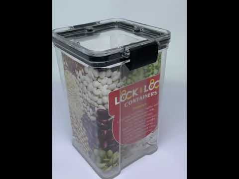 Transparent plain airtight plastic storage container, packag...