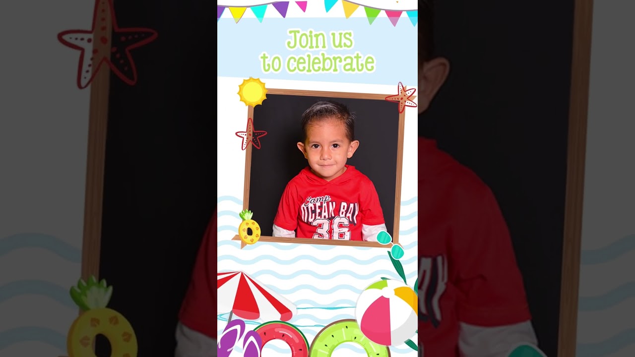 POOL PARTY theme Birthday INVITATION